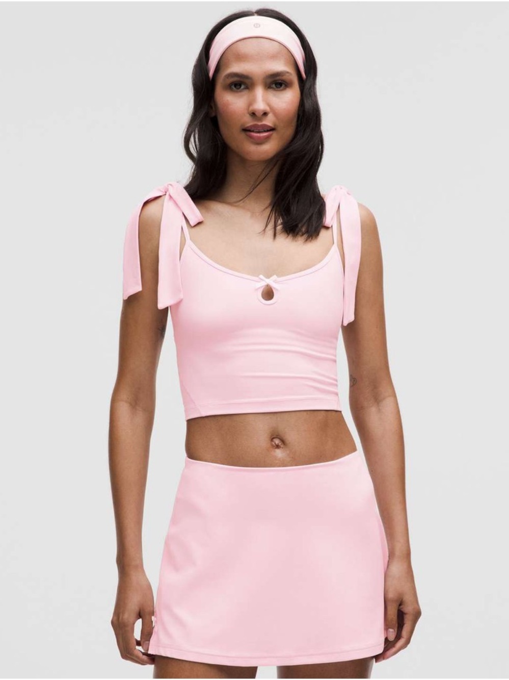 Lululemon Nulu Bow Detail Tank Top - Pink Organza